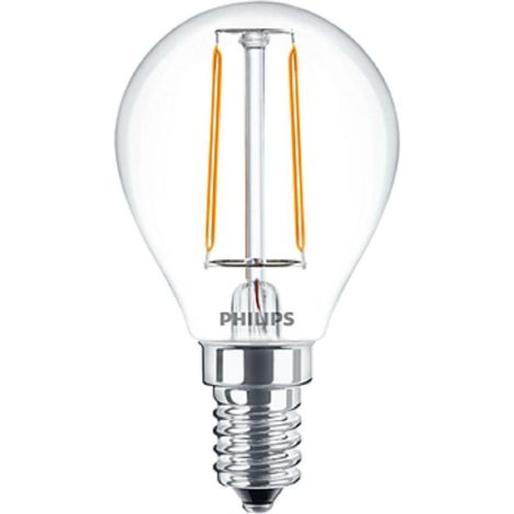 Philips lampadina a filamento cla ledluster nd 2-25w p45 e14 827 philedlus25e14 (1/2)