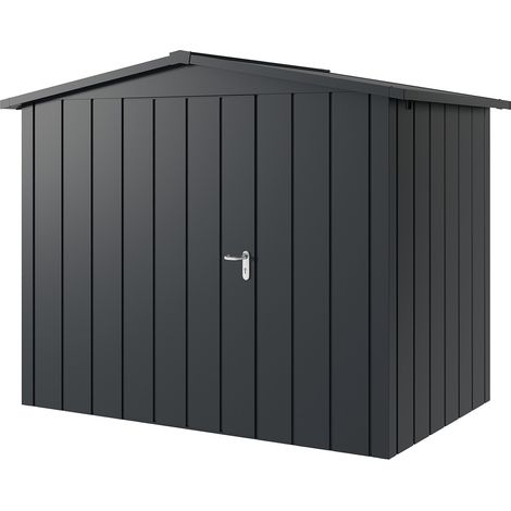 Hörmann Metall-Gerätehaus "Juno" mit Satteldach, JSD8 - Modern, 262 x 166 cm (B x T), anthrazit, 1-flüglige Tür, Anschlag links (1/5)