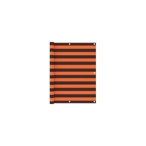 Paravent de balcon, orange et marron, 120 x 300 cm, tissu Oxford - Crezuo (1/4)
