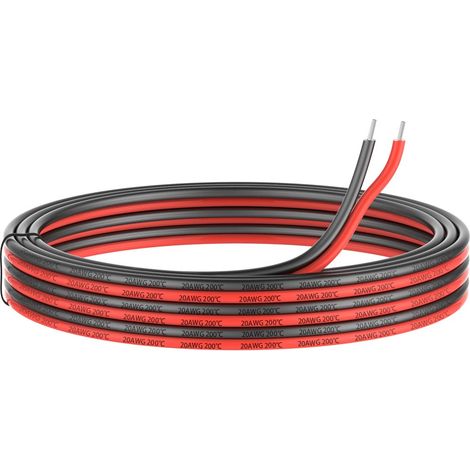 Fil électrique en Silicone 0.52mm² 20awg 5 Mètres Cable de Connexion Sans Oxygène Fil Toronné Cuivré Résistant à Haute Température (1/5)