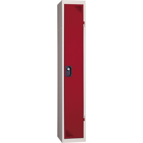 PROVOST - Vestiaire industriel Provost 1 colonne - Métal rouge - Normes sécurité AFNOR D65-760