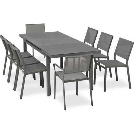 DANIA - Set da pranzo da giardino 8 posti in alluminio - DCB GARDEN