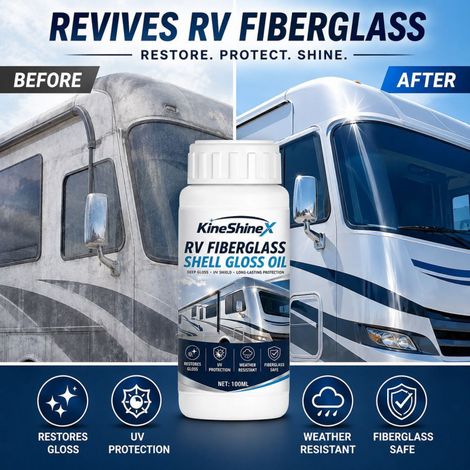 KineShineX RV Fiberglass Shell Polishing Agent - RV Body Brightening and Maintenance Polishing Agent (1/4)