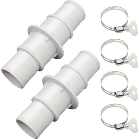 Raccord de Tuyau d’Aspiration 1-1/4" ou 1-1/2" – avec 4 Colliers de Serrage à Vis (1/4)