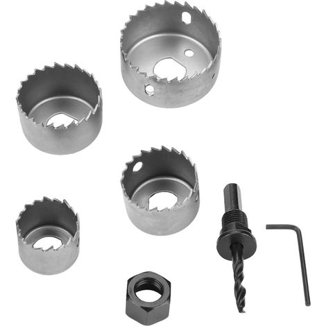 Jeu de 4 scies cloches en acier haute carbone 32/38/44/54mm pour bois, trépan perforateur professionnel (1/5)