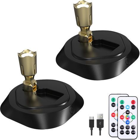Ferngesteuerte LED-Strahler (2er-Set) – Batteriebetrieben, mit Timer, wiederaufladbar, 16 einstellbare Farben, dimmbar – Geeignet zur Beleuchtung von Kunstwerken, Gemälden und Wänden (1/5)
