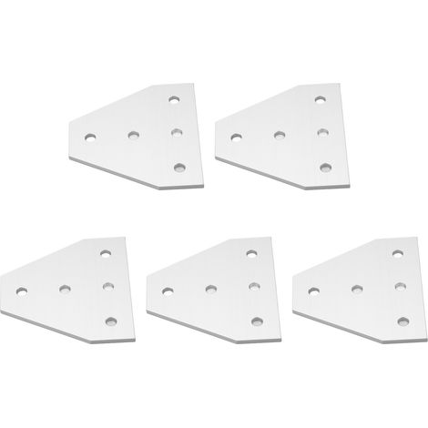 5 Stück flache Verbindungsplatten aus Aluminiumlegierung mit 5 Löchern, druckfest, Reparatur- und Ausbesserungsplattenhalterung für industrielle L-förmige Anwendungen (1/5)