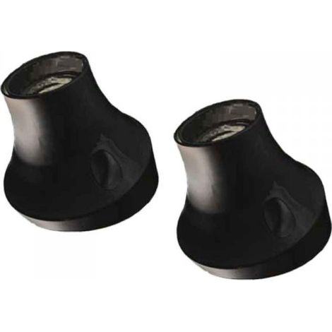 2 Pezzi Portalampade E27 da Parete con Base Inclinata in Termoplastico Nero