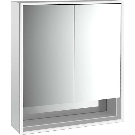 loft Armario con espejo iluminado con balda inferior, 600 mm, (1/5)