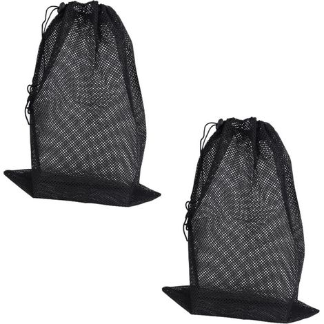 Set mit 2 Filterbeuteln für Wasserpumpen, 40 x 30,3 cm, mit verstellbarem Kordelzug, für Teiche, Schwimmbäder, Springbrunnen, Gärten und Aquarien (schwarz)