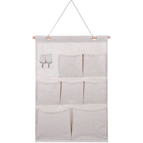 Organisateur de placard suspendu, organisateur à poches suspendues, organisateur mural pour chambre-Beige (1/2)