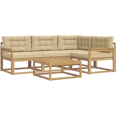Conjunto de sofás de exterior 5 pcs y Beige 79 x 79 x 37 cm vidaXL