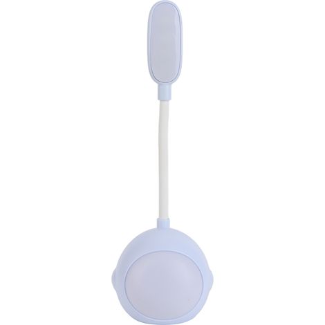 Lampe de bureau LED avec batterie, protection oculaire flexible, veilleuse rechargeable USB, bleue, idéale pour chambre ou dortoir. (1/5)
