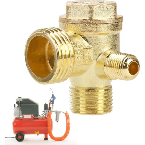 Clapet anti-retour 3 voies pour compresseur d'air (20 × 16 × 10 mm), filetage extérieur à 90°, accessoires pour compresseur d'air (1/5)