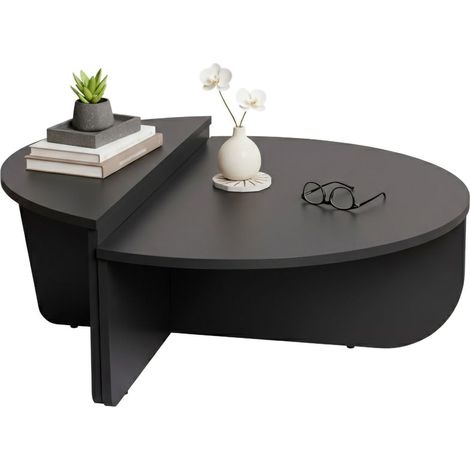 Dmora - Wohnzimmertisch Feyre, Niedriger Wohnzimmertisch, Kaffeeregal, Couchtisch für Sofa, 90x60 h35 cm, Anthrazit