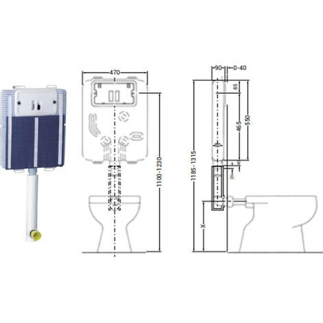 Cassetta Hidrobo x Mono - TODINI - Per Wc a Pavimento - Valvola Di Carico Silenziosa Senza Placca - Polietilene - Anticondensa