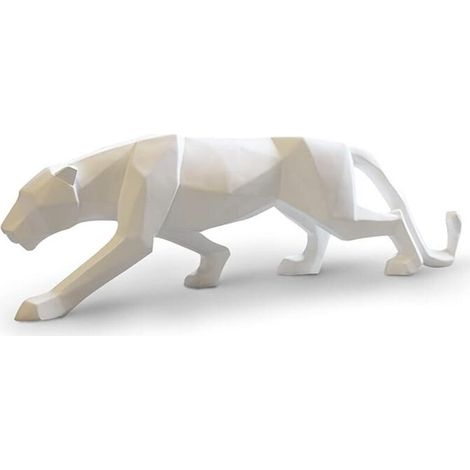 Panthère Sculpture Moderne Léopard Statue Géométrique Animaux Résine Ornements Decoration Salon pour Maison Chambre Bibliothèque