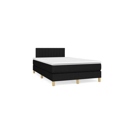 Sommier à lattes de lit avec matelas Noir 120x200 Tissu (1/5)