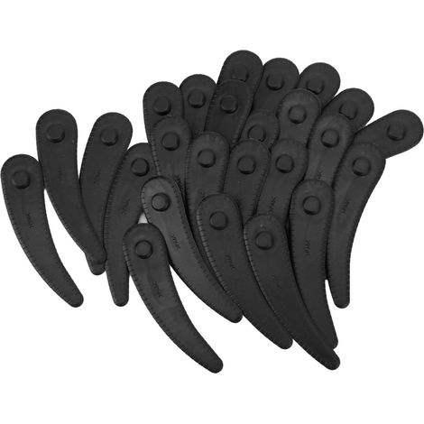 Lot de 25 lames de coupe-bordures en ABS flexible à coupe rapide pour tondeuses Bosch noires. (1/5)