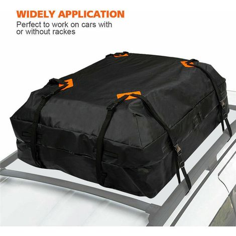 Sac de rangement de toit de voiture tissu 600D imperméable volume 425L dimensions 112x87x44cm anti-UV adapté avec ou sans barre de toit (1/5)