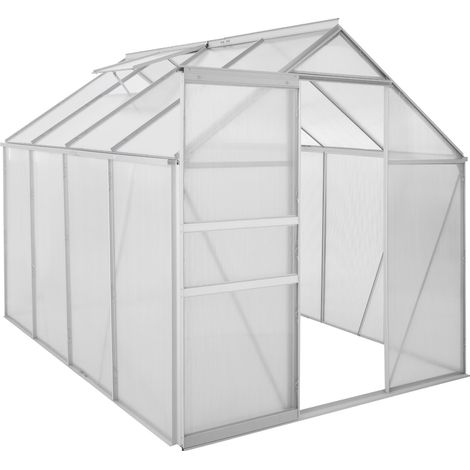 Zelsius Aluminium Gewächshaus, 250 x 190 cm, 6 mm Hohlkammerplatten, Treibhaus, Pflanzenhaus (1/5)