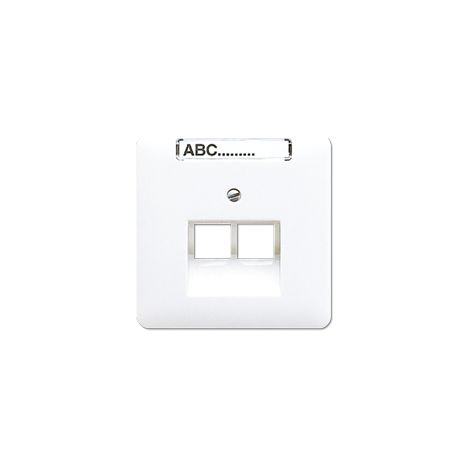 Jung Copertura per prese IAE/UAE, 2 x 8 poli, con campo di scrittura, termoplastica, serie CD, bianco alpino CD 569-2 NAUA WW