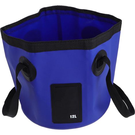 Seau Pliable en PVC 12L Bleu Foncé pour Camping Pêche et Lavage de Voiture – Léger Compact et Portable Seau de Camping Multifonction pour Voyages en Plein Air et Nettoyage (1/5)