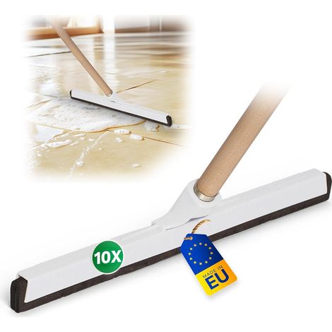 Novaliv 10x raclette carrelage sol douche avec manche bois plastique 43cm I raclette eau sol jardin salle de bain terrasse voiture I raclette eau sol