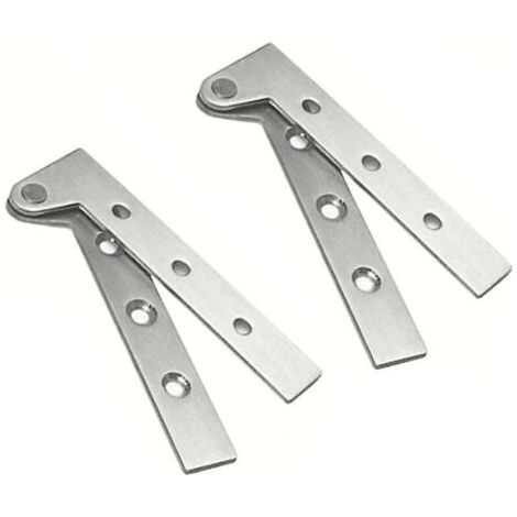 Lot de 2 charnières à pivot de porte cachées en acier inoxydable, rotation à 360 degrés, charnières à couteau décalées de 4 pouces, charnière à pivot dissimulée, argent brossé