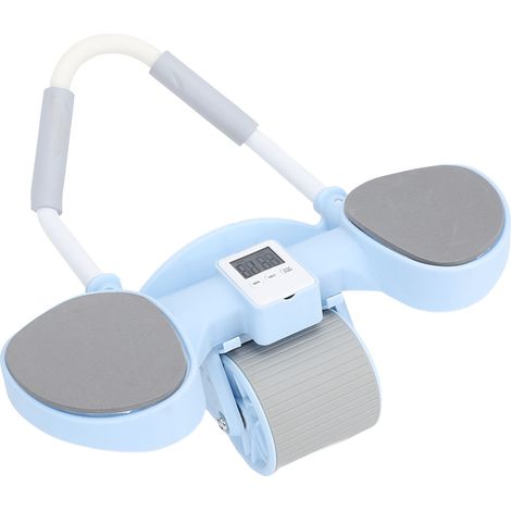 Roue abdominale à rebond automatique avec support pour téléphone, double roue antidérapante, batterie 65 mAh, appareil d'exercice abdominal domestique pour hommes et femmes, bleu (1/5)