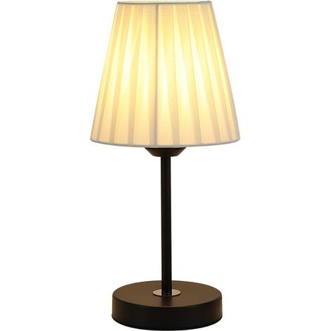 Lampe de table LED – Petite – Blanche – 3 couleurs – Dimmable – Abat-jour tissu – Bureau et chambre (1/4)