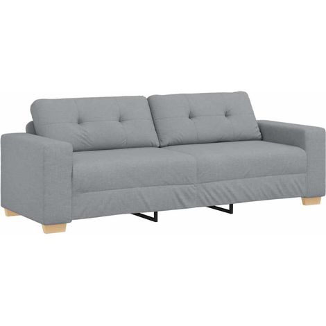 Sofá de 3 plazas gris claro, 220x78x80 cm, tela vidaXL (1/5)
