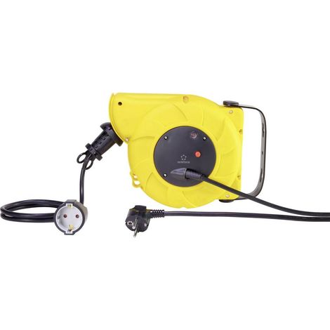 Renkforce RF-3349118 Avvolgicavo da parete 9.00 m Nero Spina schuko angolata (1/3)
