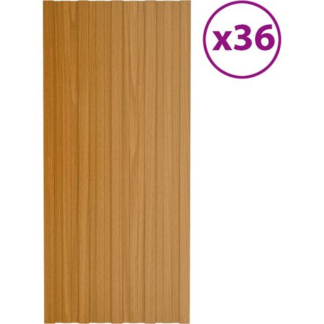 Panneau de toiture 36 pcs Naturel 100 x 45 cm Acier galvanisé (1/5)