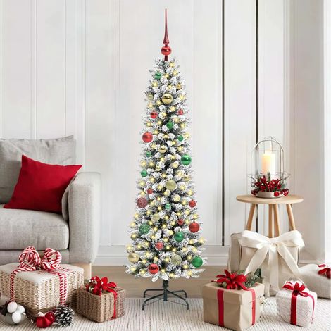 Sapin de Noël artificiel Blanc 150 cm PVC, métal et plastique (1/5)