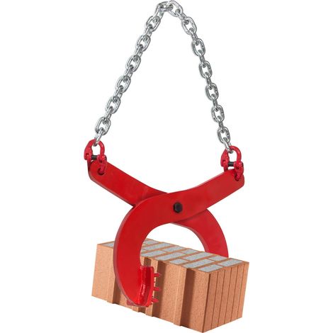 Steinzange Mauersteinzange Greifer Ziegelstein Bordstein Träger 1800kg / 15cm (1/5)