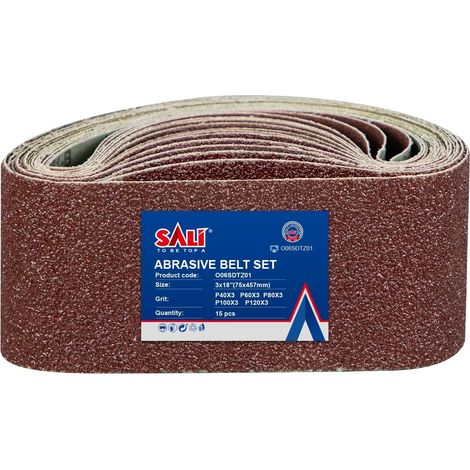15 PCS Sanding Belts 3  18 Inch,Belt Sander Belts 40G+60G+80G+100G+120G,for Sanding Wood,Metal and Paint-15 Pack (1/5)