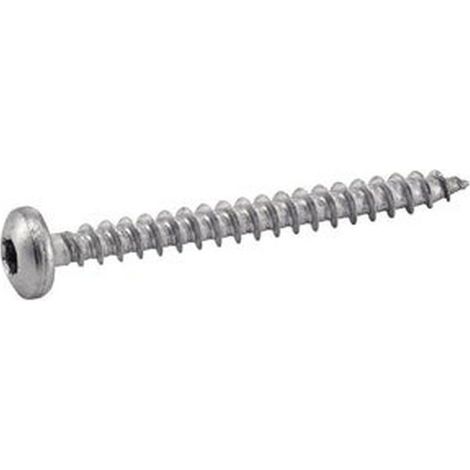 100 Vis pour Bois Aggloméré Tête Cylindrique Six Lobes 6 x 120 mm - Inox A2 - D-Work