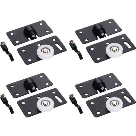 Ensemble de 4 roulettes en nylon pour portes de placard coulissantes, roulettes pour portes de meubles, roulettes coulissantes pour portes de placard. (1/4)