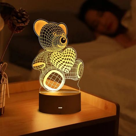 USB LED Veilleuses Enseigne Au Néon Lampe De Noël Décorations De Noël Pour La Maison Chambre Décor D'anniversaire Cadeaux De Mariage 8 - Ours