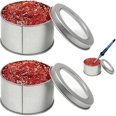 2 Pieces Soldering Iron Tip Cleaner, Soldering Tin Tip Activator, Brass Soldering Iron Tin Cleaner, No Need to Add Water Soldering Flux Sponge, Soldering Accessories (1/5)