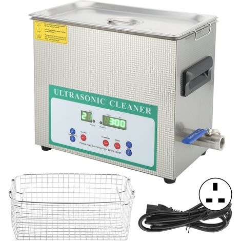 Nettoyeur Ultrasonique 6,5L 180W Cuve Ultrasons pour Bijoux, Lunettes, Outils avec Minuteur DK-360HTD Prise UK 220V (1/5)