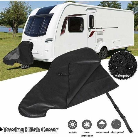 Funda protectora universal para enganche de caravana, impermeable, transpirable, con correas. (1/5)