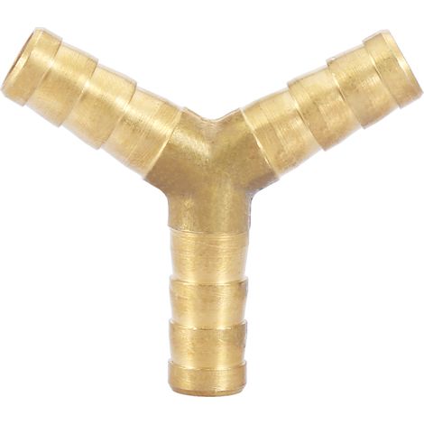 Connecteur en laiton en forme de Y à 3 voies avec broches pour air, eau et gaz (diamètre extérieur 8 mm, 4 pièces) (1/5)