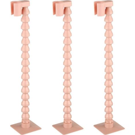 Support de douche flexible, étagère de rangement sans perçage, accessoires de rangement pour salle de bain, ensemble rose 3 pièces (1/5)