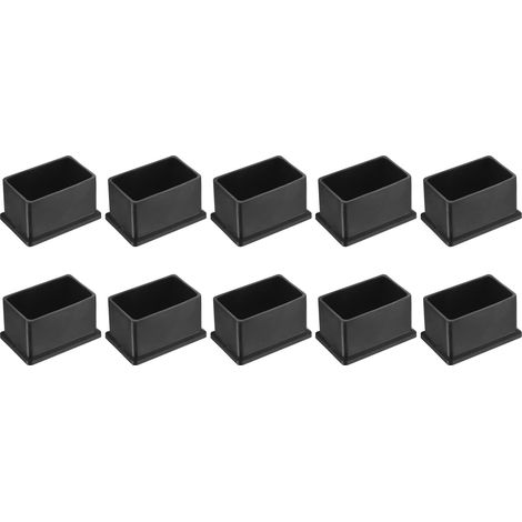 10 Pièces Bouchons Carrés en Plastique pour 30x50mm Noir (1/5)