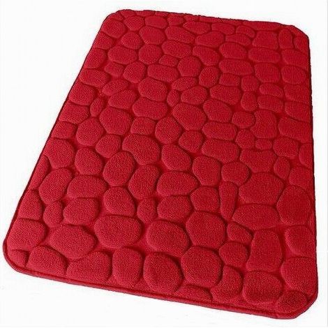 Tappeto Tappetino In Tessuto Per Bagno Arredo 45x75 Cm Effetto Sassi Rosso 69935 (1/2)