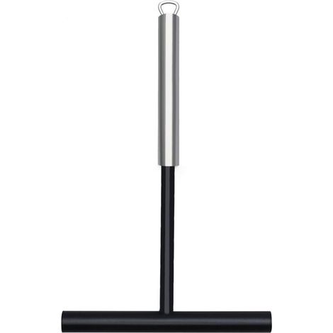 dispenser per crêpe in acciaio inox lungo 19,5 cm, superficie liscia, robusto e resistente al calore, manico a forma di T, rastrello per crêpe per cucinare e preparare crêpe in casa