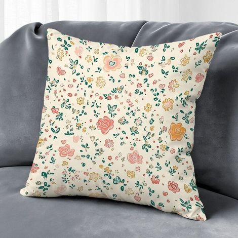 Housse de coussin floral été, décoration maison élégante,50×50cm (1/5)