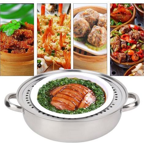 Marmite vapeur en acier inoxydable 28 cm, casserole à fond unique pour cuisson, mijotage et cuisine ménagère (1/5)